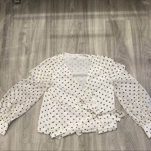 Club Monaco sheer wrap blouse